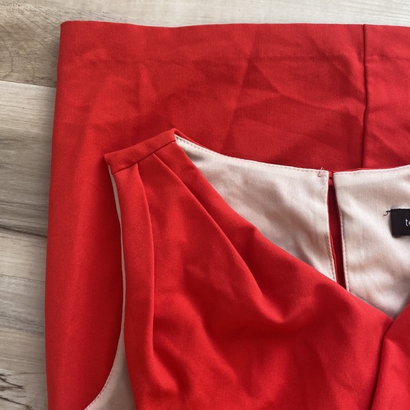 Teeze Me Juniors Size 7 Red/Orange mini Dress. So pretty. Cross Front. Sleeveles - Picture 12 of 12
